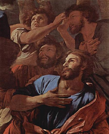 Nicolas Poussin Die Jungfrau erscheint dem Hl. Jacobus oil painting image